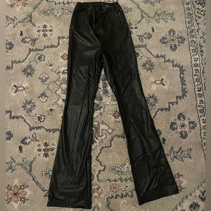 Aritzia Flare Leather Leggings